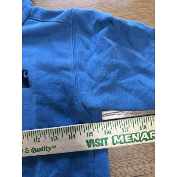 Carhartt Spellout Hoodie Sweatshirt Youth Size‎ Measured Cotton Blend Western - Picture 4 of 10